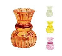 Talking Tables Bougeoir en Verre Orange pour Chandeliers ou Bougies Chauffe-plat - Éléments Décoratifs pour Table - Idéal pour Décorations Halloween, Maison d'Automne - Taille 7,5 cm