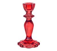 Talking Tables Bougeoir, support de bougie conique pour l'intérieur ou l'extérieur, en verre, rouge BOHO-RED-CNDLHOLD Taille unique