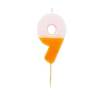 Talking Tables Bougie chiffre 9 orange et rose pour gâteaux | Décorations de gâteau d'anniversaire colorées pour fête d'enfants, garçons, filles, 9e, 19e anniversaire