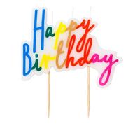 Talking Tables Bougies colorées de joyeux anniversaire | Décoration de gâteau lumineuse et audacieuse | Décorations de fête arc-en-ciel pour adultes, enfants, garçons, filles, 8cm x 10cm