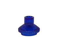 Talking Tables Cobalt Blue Glass Candlestick Holder | Small Ribbed Candle Stand for Dinner Candles, Home Décor, Accessories, Table Decorations, Indoor Or Outdoor Dinner Party, Birthday, Wedding