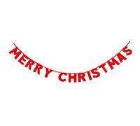 Talking Tables Décoration de guirlande de joyeux Noël avec des lettres de paillettes rouges | Bunting pour la fête de Noël, décoration de maison festive, cheminée, mur