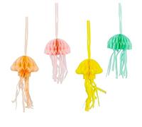 Talking Tables Décorations de fête mer | Méduses en nid d'abeille réutilisables et recyclables à suspendre pour anniversaire d'enfant sur le thème de la petite sirène | Lot de 8