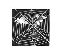 Talking Tables Decorations Spider Web Napkins Paper Halloween Party 16 Pack, Silver Foil, Christmas