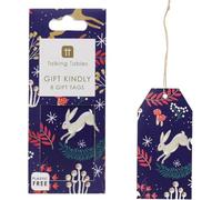 Talking Tables Lot de 8 étiquettes cadeaux Twilight Blue avec ficelle pour cadeau de Noël, 10 cm x 5 cm Secret Santa, anniversaire, cadeau, étiquettes à nouer avec ficelle, étiquettes