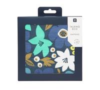 Talking Tables Florales Bleues-Paquet de 20 Serviettes en Papier Recyclable pour Dîner, Hiver, Découpage, Anniversaire, Décoration Marine