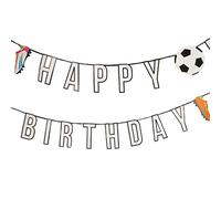 Talking Tables Football Joyeux Anniversaire Guirlande-3m | Décorations de fête pour enfants, adultes, garçons, filles | Bannière en papier écologique, Imprimée lettre, Green