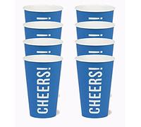 Talking Tables-For All Year Round Events, Cheers Recyclable Paper Party Cups, Bleu