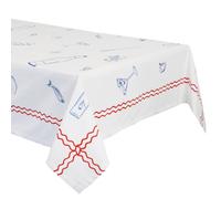 Talking Tables Grande Nappe Blanche Coton Recyclé Rectangulaire Lavable Réutilisable Repas Plein Air Buffet Mariage Fête Pique-Nique 180cm x 140cm