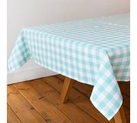 Talking Tables Nappe en Tissu à Carreaux Vert Menthe 180x140cm en Coton recyclé réutilisable et Lavable idéale pour Repas en extérieur buffets Mariages fêtes et Pique-niques