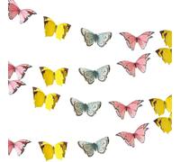 Talking Tables- Guirlande de Papillons en 3D de 5 m (16") | Décorations d'anniversaire Pastel | Fournitures pour la fête Enfants, thème des fées des Bois, Accessoires de Chambre à Coucher pour Filles
