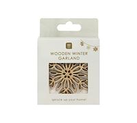 Talking Tables Guirlande de Noël Flocon de Neige en Bois - 2m | Décorations de Noël écologiques de style nordique rustique, réutilisables