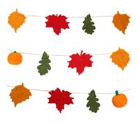 Talking Tables Guirlande d'Halloween en forme de feuille d'automne - Décoration d'intérieur - 16 LED - Fonctionne avec piles - Longueur de la lumière : 157 cm