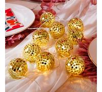 Talking Tables Guirlande lumineuse disco effet miroir doré pour intérieur ou extérieur | Décorations amusantes d'anniversaire, de Noël ou de fête de New York, décoration d'intérieur | Fonctionne à