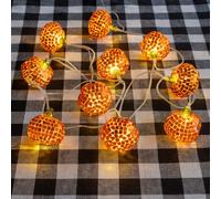 Talking Tables LED en forme de citrouille pour intérieur Halloween-Décoration d'automne amusante-Guirlande lumineuse pour anniversaire, fête de Noël-Piles non incluses-1,6 m