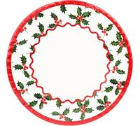 Talking Tables Lot de 10 assiettes en carton jetables élégantes et recyclables Motif houx 27 cm