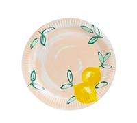 Talking Tables Pack de 12 platos de papel de cítricos y limón | Vajilla de fiesta ecológica, reciclable y desechable para el verano, cenas al aire libre en el jardín, picnic, barbacoa