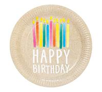 Talking Tables Lot de 12 assiettes jetables en papier de fête écologique 23 cm sur le produit ou l'emballage Idéal pour tous les âges et les assiettes d'anniversaire recyclables Kraft recyclables