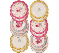 Talking Tables Lot de 12 Assiettes Jetables Tea Party Vintage en Papier Floral (17 cm) | Assiettes de Fête Truly Scrumptious | Anniversaire Mariage Baby Shower Anniversaire de Mariage
