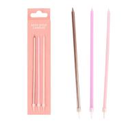 Talking Tables Lot de 12 bougies d'anniversaire avec supports - 18 cm de long et de haut - Pour anniversaire, mariage, anniversaire de mariage