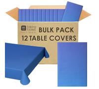 Talking Tables Lot de 12 nappes jetables en Papier Bleu pour fête d'anniversaire, Mariage, Restauration, Anniversaire, Halloween, Noël - 180 x 120 cm