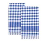 Talking Tables Lot de 2 Torchons Cuisine Carreaux Vichy Bleus Coton Doux Absorbant Séchage Rapide Linge de Table Emballage ECO 45cm x 70cm