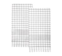 Talking Tables Lot de 2 Torchons de Cuisine Vichy Gris en Coton, Serviettes à Carreaux Absorbantes et Durables, Séchage Rapide, Emballage ECO, 45cm x 70cm
