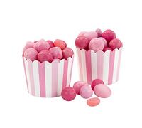 Talking Tables Lot de 20 caissettes en papier Rose et Blanc pour gâteaux, Crèmes Glacées, Moules pour cupcake Résistant au Four, Popcorn, Bonbons