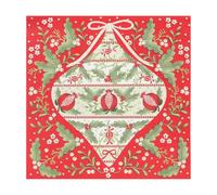 Talking Tables Lot de 20 serviettes de Noël en papier à motif folklorique - Jetables et recyclables - 33 x 33 cm - Élégantes - Rouge et vert - Vaisselle de restauration festive