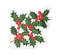 Talking Tables Lot de 20 serviettes de Noël en papier pour Noël, boxe, dîner d'hiver, découpage, blanc, 33 x 33 cm