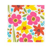Talking Tables Lot de 20 serviettes de table jetables en papier Motif floral de Pâques recyclables, HOP-RAIN-NAP-GEOFLOR, Rose, 33 x 33 cm