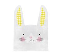 Talking Tables Lot de 20 serviettes de table super mignonnes en forme de lapin de Pâques pour décoration de table, thé d'anniversaire d'enfants, pique-nique, fête, | Serviettes sur le thème du