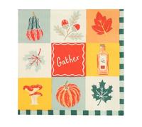 Talking Tables Lot de 20 serviettes en papier 33 x 33 cm - Recyclables - Motif feuilles et citrouille - Décoration de table d'automne d'Halloween