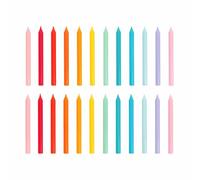 Talking Tables Lot de 24 bougies d'anniversaire arc-en-ciel pour décorations de gâteaux, fêtes d'anniversaire, célébrations avec motif arc-en-ciel multicolore vif pour rassemblements amusants