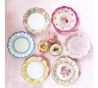 Talking Tables Lot de 24 jolies assiettes en carton à motif floral | Décorations jetables pour fête des mères, fête des mères, goûter, plats jetables pour anniversaire, fête prénatale, mariage