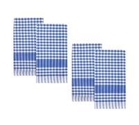 Talking Tables Lot de 4 torchons de Cuisine Vichy Bleus en Tissu Lin à Carreaux absorbants durables Doux à séchage Rapide Emballage écologique 45 x 45 cm
