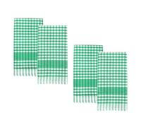 Talking Tables Lot de 4 torchons de Cuisine Vichy Verts en Tissu de Lin à Carreaux en Coton Doux, absorbants, durables, à séchage Rapide, Emballage écologique, 45 x 45 cm