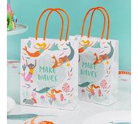 Talking Tables Mermaid Themed Strong Paper Party Bags with handles | Eco-Friendly Kids Birthday Party Tableware Decorations Under the Sea Celebrations or Baby Shower | 8-Pack
