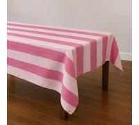 Talking Tables Nappe en Coton tissé Doux Lavable à Rayures XL pour fête de Jardin, déjeuners d'été, Mariage, Pique-Nique - Rose - 160 x 250 cm