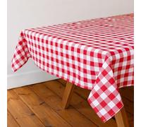 Talking Tables Nappe en Coton Vichy Rouge XL réutilisable en Tissu pour Table de Salle à Manger en Tissu pour fête de Jardin, déjeuners d'été, Pique-niques, Mariages - Lavable en Coton Doux tissé