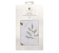 Talking Tables Nappe en Papier Blanc de Noël au gui 230 cm x 137 cm pour fête d'anniversaire, Mariage, Restauration, Restaurant, Anniversaire Nappe jetable en Lin