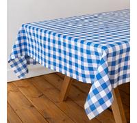 Talking Tables Nappe en Tissu à Carreaux Bleus 180x140cm en Coton recyclé réutilisable et Lavable idéale pour Repas en extérieur buffets Mariages fêtes et Pique-niques, Bluecheck