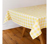 Talking Tables Nappe en Tissu à Carreaux Jaunes 180x140cm en Coton recyclé réutilisable et Lavable idéale pour Repas en extérieur buffets Mariages fêtes et Pique-niques, Yelcheck