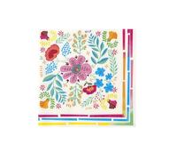 Talking Tables Pack de 20 Serviettes en Papier Jetables Colorées Florales Boho pour BBQ Pique-Nique Anniversaire Enfant Fête Estivale 33CM 20PK BOHO-NAPKIN-FLORAL