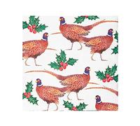 Talking Tables Paquet de 20 Serviettes de Noël Faisan | Serviettes en papier pour Noël, le lendemain de Noël, le dîner d'hiver, le découpage