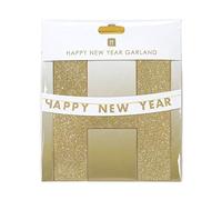 Talking Tables Party Gold Glitter Happy New Year Garland bunting Hanging Decoration 3M, Christmas