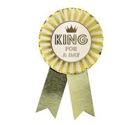 Talking Tables Rosette Joyeux Anniversaire Badge Luxe Or King For A Day Réutilisable Accessoires pour Lui Papa Garçons Enfants Fournitures de Fête Événement 10 cm de Diamètre