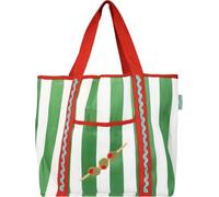 Talking Tables Sac fourre-tout réutilisable en plastique recy vec illustration d'olive pour voyage, plage, pique-nique et transport quotidien, léger, robuste, lavable, grande capacité 39 cm x 46,5