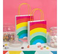 Talking Tables Sacs de fête arc-en-ciel - Lot de 8 sacs cadeaux multicolores pour enfants, anniversaire, fête à thème, pochettes surprises, résistants - Dimensions : 17 x 28 cm