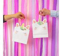 Talking Tables UNICORN-PARTYBAG Sac de fête en Forme de Licornes, Pack de 6, blanc.